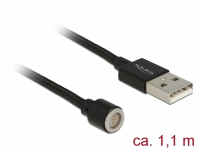 Delock Magnetic USB Data and Charging Cable black 1.1 m