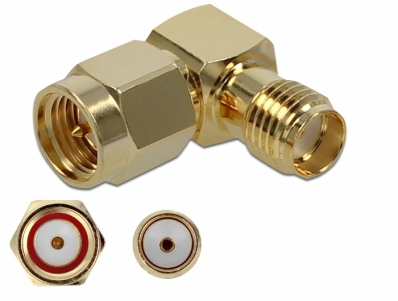 Delock Adapter SMA plug to SMA jack 90° 10 GHz