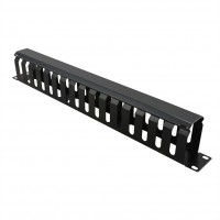 Value 19" Front Panel 1U with Patch channel 40 x 60 mm, RAL 9005 black