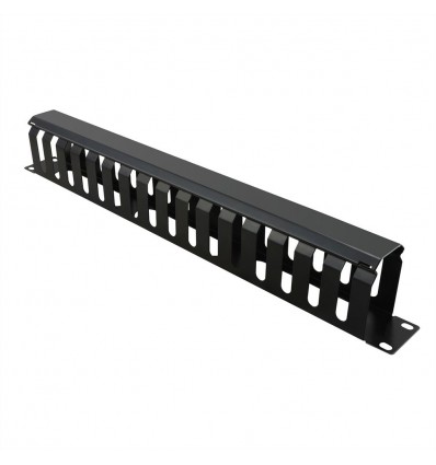 Value 19" Front Panel 1U with Patch channel 40 x 60 mm, RAL 9005 black