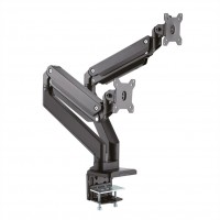 ROLINE Dual LCD Monitor Stand Pneumatic, Desk Clamp, Pivot, 15 kg, 5 Joints