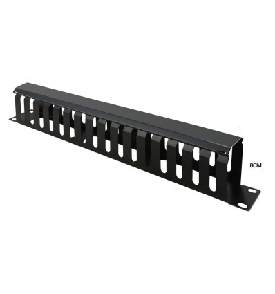 Value 19" Front Panel 1U with Patch channel 40 x 80 mm, RAL 9005 black