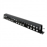 Value 19" Front Panel 1U with Patch channel 40 x 40 mm, RAL 9005 black