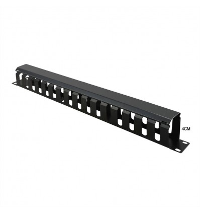 Value 19" Front Panel 1U with Patch channel 40 x 40 mm, RAL 9005 black