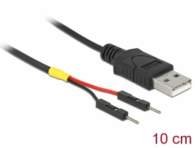 Delock USB Power Cable Type-A to 2 x pin header male separate power 10 cm