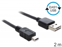 Delock Cable EASY-USB 2.0 Type-A male > USB 2.0 Type Mini-B male 2 m black
