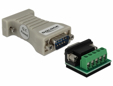 Delock Converter 1 x Serial RS-232 DB9 female to 1 x Serial RS-422/485 DB9 male with ESD protection 15 kV