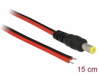 Delock Cable DC 5.5 x 2.1 mm male to open wire ends 15 cm