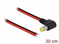 Delock Cable DC 5.5 x 2.5 mm male to open wire ends 30 cm angled