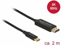 Delock USB cable Type-C to HDMI (DP Alt Mode) 4K 60 Hz 2 m coaxial