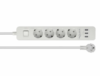 Delock Extension Socket 4-way with Surge Protection and USB charger white