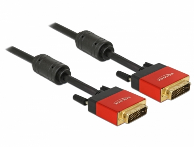 Delock Cable DVI 24+1 male > DVI 24+1 male 5 m red metal