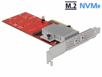 Delock PCI Express x8 Card to 2 x internal NVMe M.2 Key M - Low Profile Form Factor