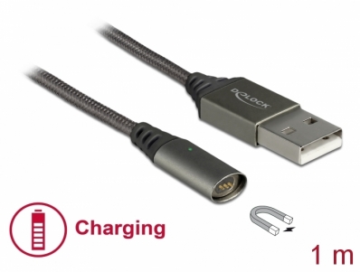 Delock Magnetic USB Charging Cable anthracite 1 m