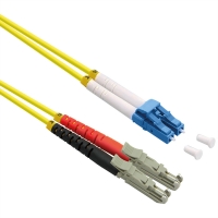 ROLINE FO Jumper Cable Duplex, 9/125µm, OS2, LSH APC / LC UPC, LSOH, yellow, 0.5