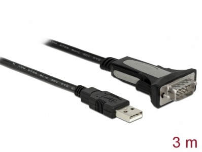 Delock Adapter USB Type-A to 1 x serial RS-232 DB9 3 m
