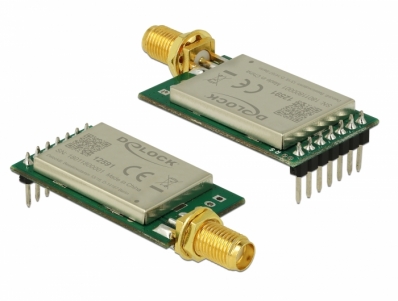 Delock IoT LoRa Radio Module 868 MHz 20 dBm TTL (3.3 V) pin header male > SMA jack