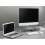 Roline LCD Monitor Stand, Tempered Glass Surface Risers (Square) with adjustable metal