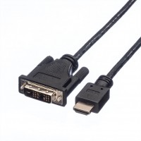 ROLINE DVI Cable, DVI (18+1) - HDMI, M/M, 1.5 m