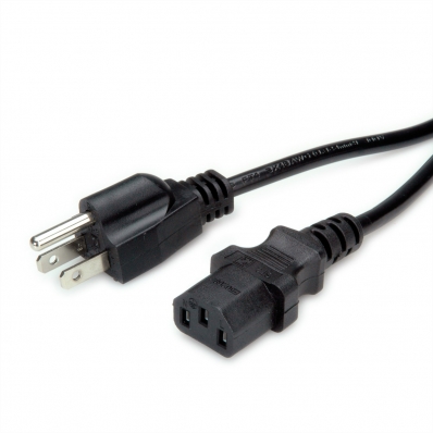 Value Power Cable, NEMA-5 – IEC C13 Conncector, USA, black, 1.8 m