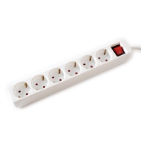 VALUE Power Strip, 6-way, with Switch, white, 10 m