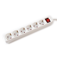 VALUE Power Strip, 6-way, with Switch, white, 1.5 m
