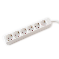 VALUE Power Strip, 6-way, white, 3 m