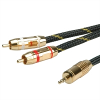 ROLINE GOLD Audio Connection Cable 3.5mm Stereo - 2 x Cinch (RCA), M/M, 5.0 m
