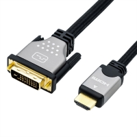 ROLINE Monitor Cable, DVI (24+1) - HDMI, Dual Link, M/M, black /silver, 5.0 m
