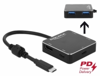 Delock 3 Port USB Hub and HDMI output with USB Type-C™ connection PD