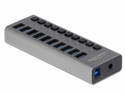 Delock External USB 3.0 Hub with 10 Ports + Switch