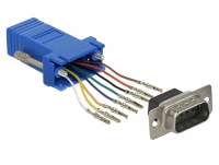 Delock Adapter Sub-D 9 pin male to RJ45 female Assembly Kit blue