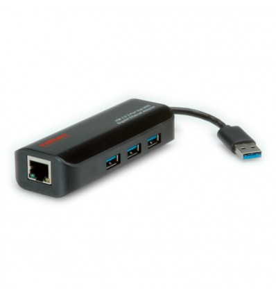 ROLINE USB 3.0 to Gigabit Ethernet Converter + Hub 3x