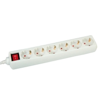 VALUE Power Strip, 6-way, with Switch, white, white, 6 m