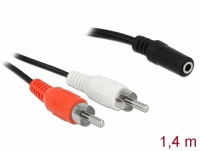 Delock Audio Cable 2 x RCA male to 1 x 3.5 mm 3 pin Stereo Jack 5 m
