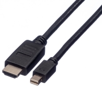 ROLINE Mini DisplayPort Cable, Mini DP-HDTV, M/M, black, 1.0 m