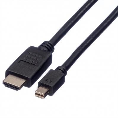 ROLINE Mini DisplayPort Cable, Mini DP-HDTV, M/M, black, 3.0 m