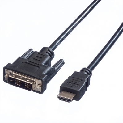 VALUE DVI Cable, DVI (18+1) - HDMI, M/M, black, 2 m