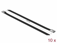 Delock Stainless Steel Cable Ties L 200 x W 7.9 mm black 10 pieces