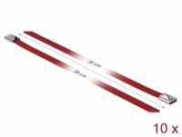 Delock Stainless Steel Cable Ties L 300 x W 7.9 mm red 10 pieces
