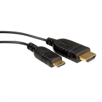 ROLINE Slim HDMI High Speed Cable + Ethernet, A - C, M/M, 1.2 m