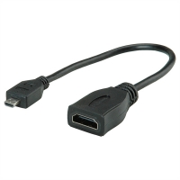 ROLINE HDMI High Speed Cable + Ethernet, A - D, F/M, 0.15 m