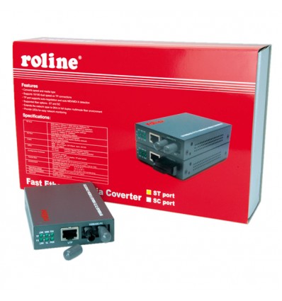 ROLINE RC-100FX/ST Fast Ethernet Converter, RJ-45 to ST, Loop-back