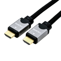 ROLINE HDMI High Speed Cable + Ethernet, M/M, black /silver, 1.0 m