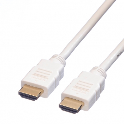 ROLINE HDMI High Speed Cable + Ethernet, M/M, white, 2 m
