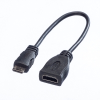 ROLINE HDMI High Speed Cable + Ethernet, A - C, F/M, 0.15 m