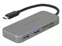 Delock 2 Port USB 3.0 Hub and 3 Slot Card Reader with USB Type-C™ Connection