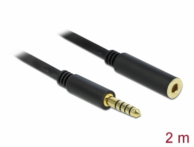 Delock Extension Cable Stereo Jack 4.4 mm 5 pin male to female 2 m black