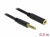 Delock Extension Cable Stereo Jack 4.4 mm 5 pin male to female 0.5 m black