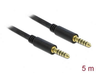 Delock Stereo Jack Cable 4.4 mm 5 pin male to male 5 m black